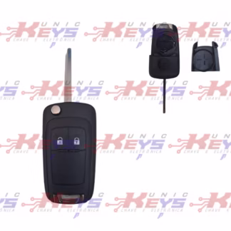 CARCAÇA OPEL COM CHAVE RETRÁTIL - 2 BOTÕES